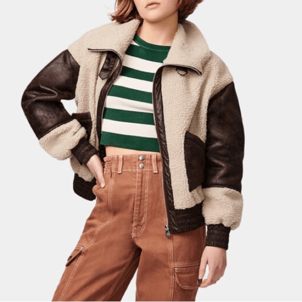 BERNIE Sherpa Aviator Bomber Jacket (M)